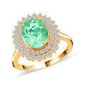 Iliana AAA Kolumbianischer Smaragd, Weißer Diamant Ring 750 Gold (Größe 17.00) ca. 3,00 ct