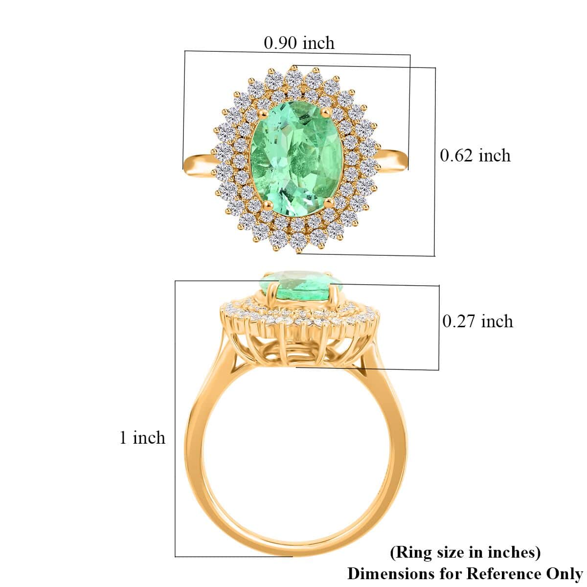 Iliana AAA Kolumbianischer Smaragd, Weißer Diamant Ring 750 Gold (Größe 17.00) ca. 3,00 ct