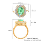 Iliana AAA Kolumbianischer Smaragd, Weißer Diamant Ring 750 Gold (Größe 17.00) ca. 3,00 ct