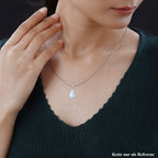 Aquamarin Anhänger 925 Silber rhodiniert ca. 9.65 ct
