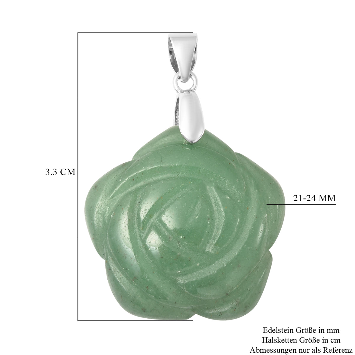 Grüner Aventurin-Anhänger, 925 Silber ca. 24,50 ct