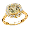 ILIANA AAA Turkizit und Diamant-Ring, SI G-H, 750 Gelbgold (Größe 17.00) ca. 2.81 ct