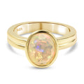 Natürlicher, äthiopischer Opal-Ring, 925 Silber Gelbgold Vermeil (Größe 17.00) ca. 1,45 ct