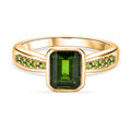 Natürlicher Chromdiopsid-Ring, 925 Silber vergoldet (Größe 16.00) ca. 1,88 ct