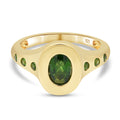 Natürlicher Chromdiopsid Ring 925 Silber vergoldet (Größe 16.00) ca. 0,90 ct