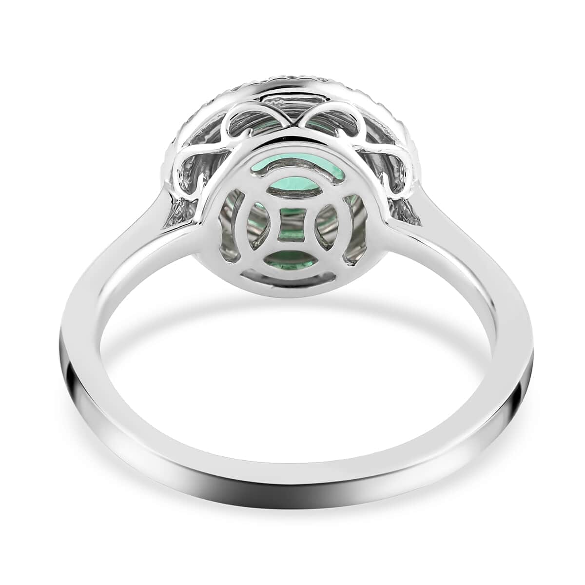 Rhapsody AAAA Kolumbianischer Smaragd, Weißer Diamant Ringe 950 Platin (Größe 16.50) ca. 1.20 ct