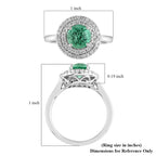 Rhapsody AAAA Kolumbianischer Smaragd, Weißer Diamant Ringe 950 Platin (Größe 16.50) ca. 1.20 ct