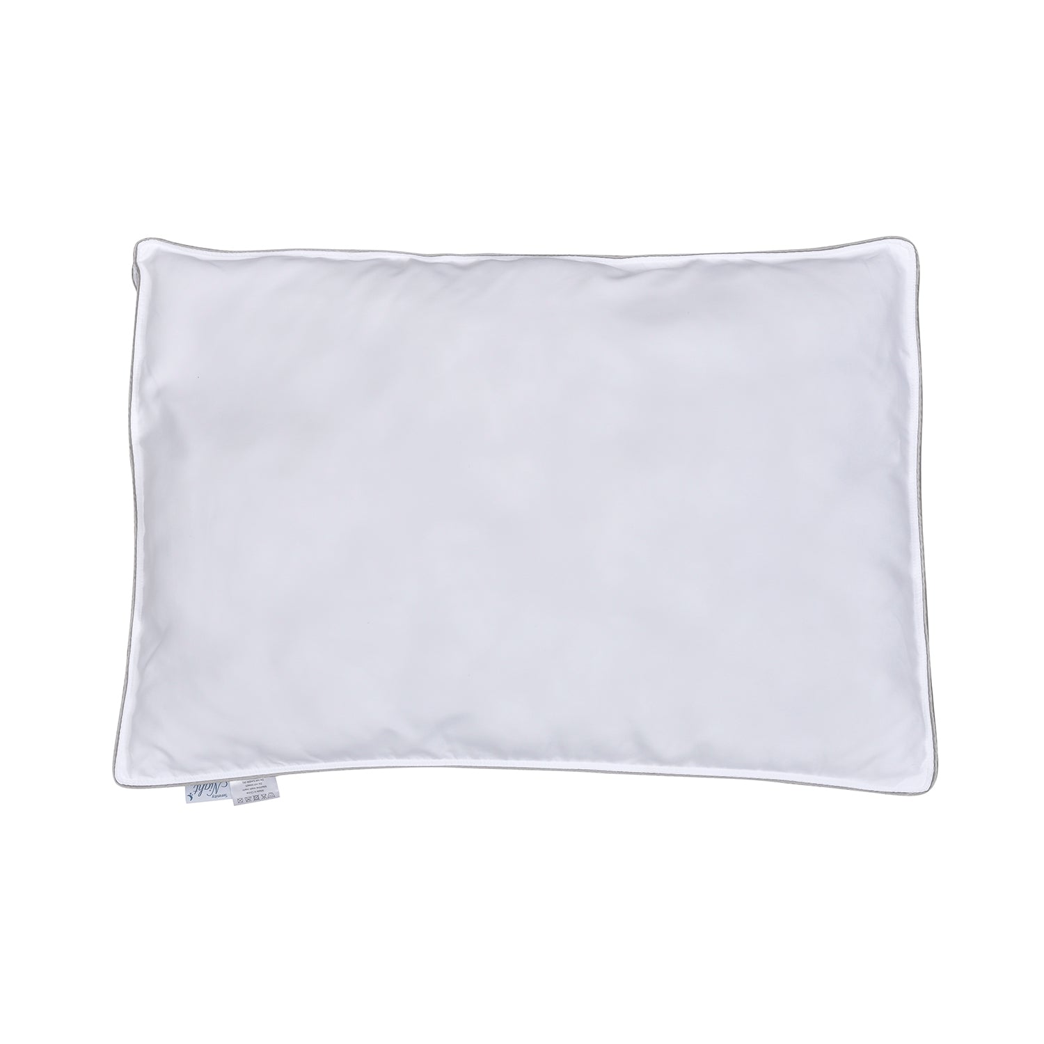 Serenity Night - 2er Set Hypoallergen Satin-Kissenbezug mit Kunstdauen und silber Paspelierung