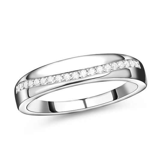 Moissanit-Ring, 925 Silber rhodiniert ca. 0,25 ct