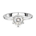 120 Facetten Moissanit-Ring, 925 Silber Platiniert (Größe 20.00) ca. 1.75 ct