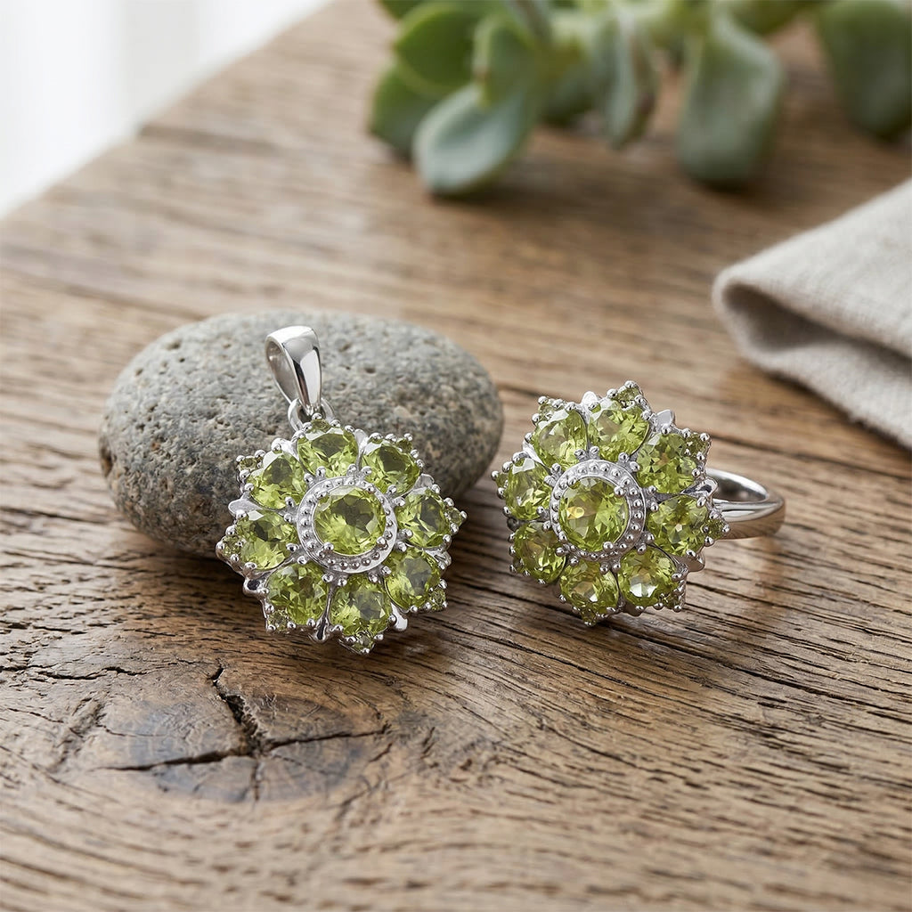 EverTrue natürlicher Peridot Ring und Anhänger