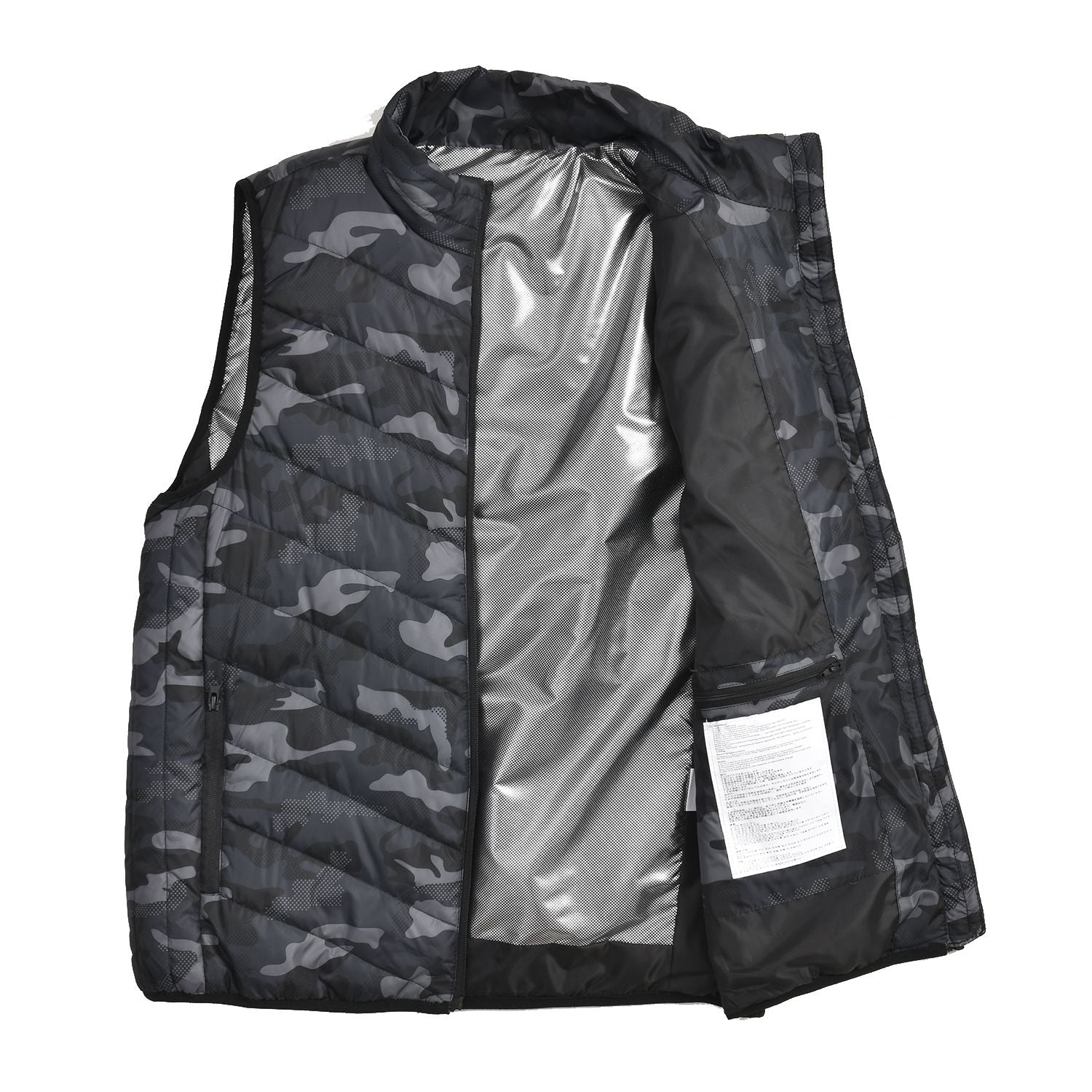 Beheizbare Weste mit 4 Heizzonen, inkl 5000Mah Solar Powerbank, Camouflage