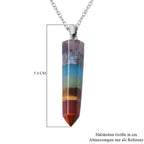 Chakra Edelstein-Anhänger mit Kette, 50 cm, Edelstahl ca. 40,50 ct