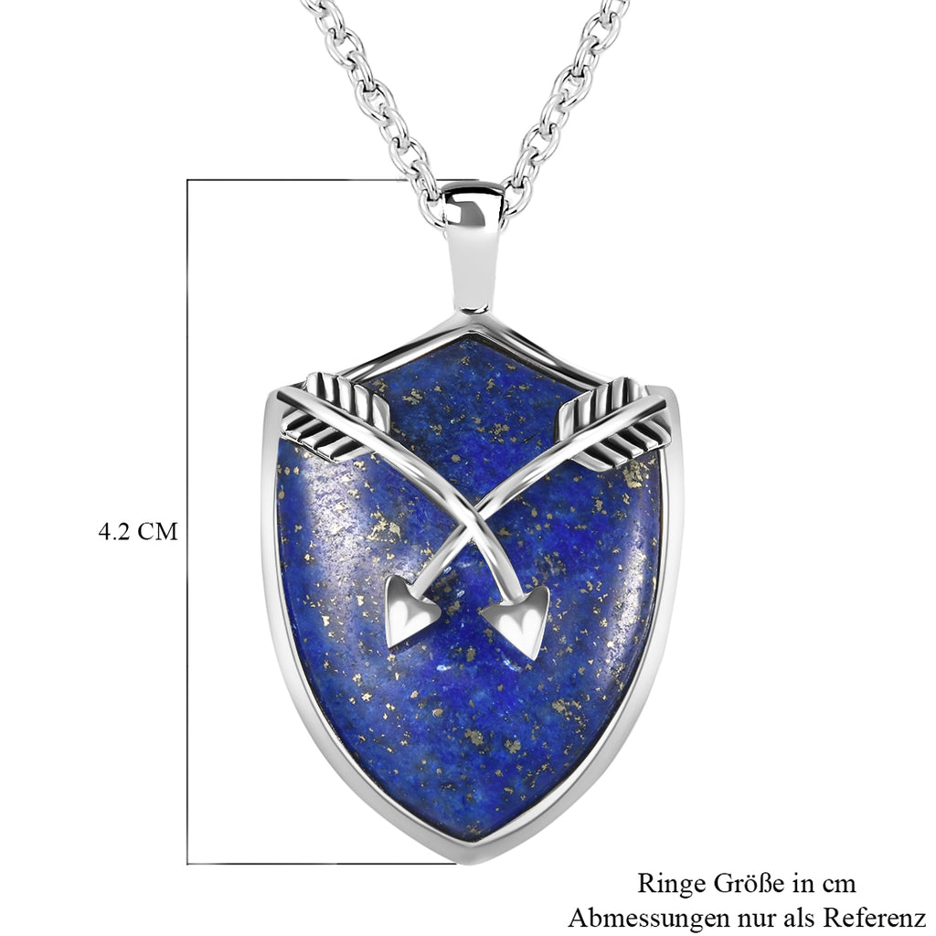 Lapislazuli Anhänger mit Kette, 60 cm, Edelstahl ca. 27,90 ct