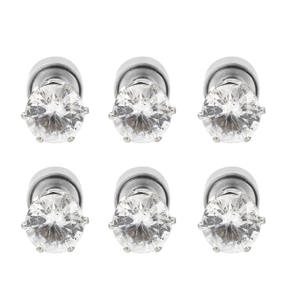 3er- Set Kristall LED-Lichter (Weiß, Rubinrot und Saphirblau) Ohrstecker Messing
