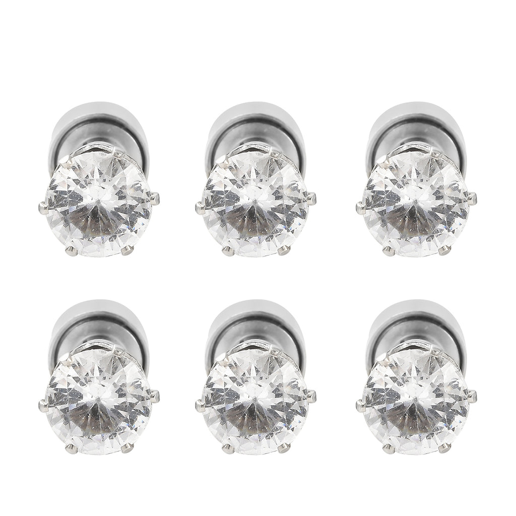 3er- Set Kristall LED-Lichter (Weiß, Rubinrot und Saphirblau) Ohrstecker Messing