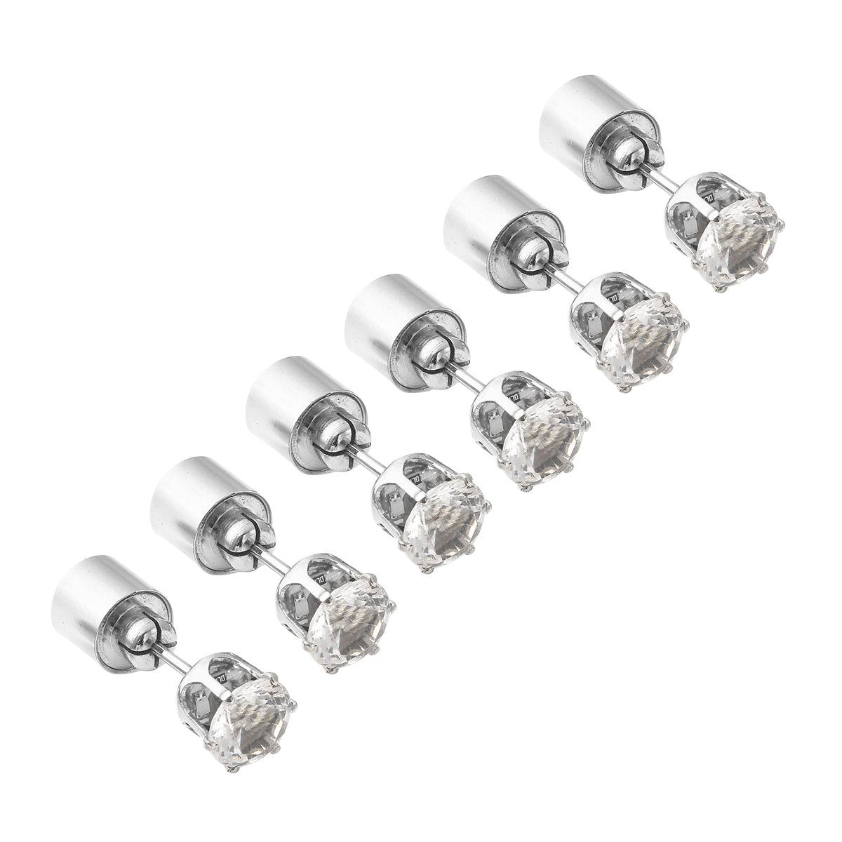 3er- Set Kristall LED-Lichter (Weiß, Rubinrot und Saphirblau) Ohrstecker Messing