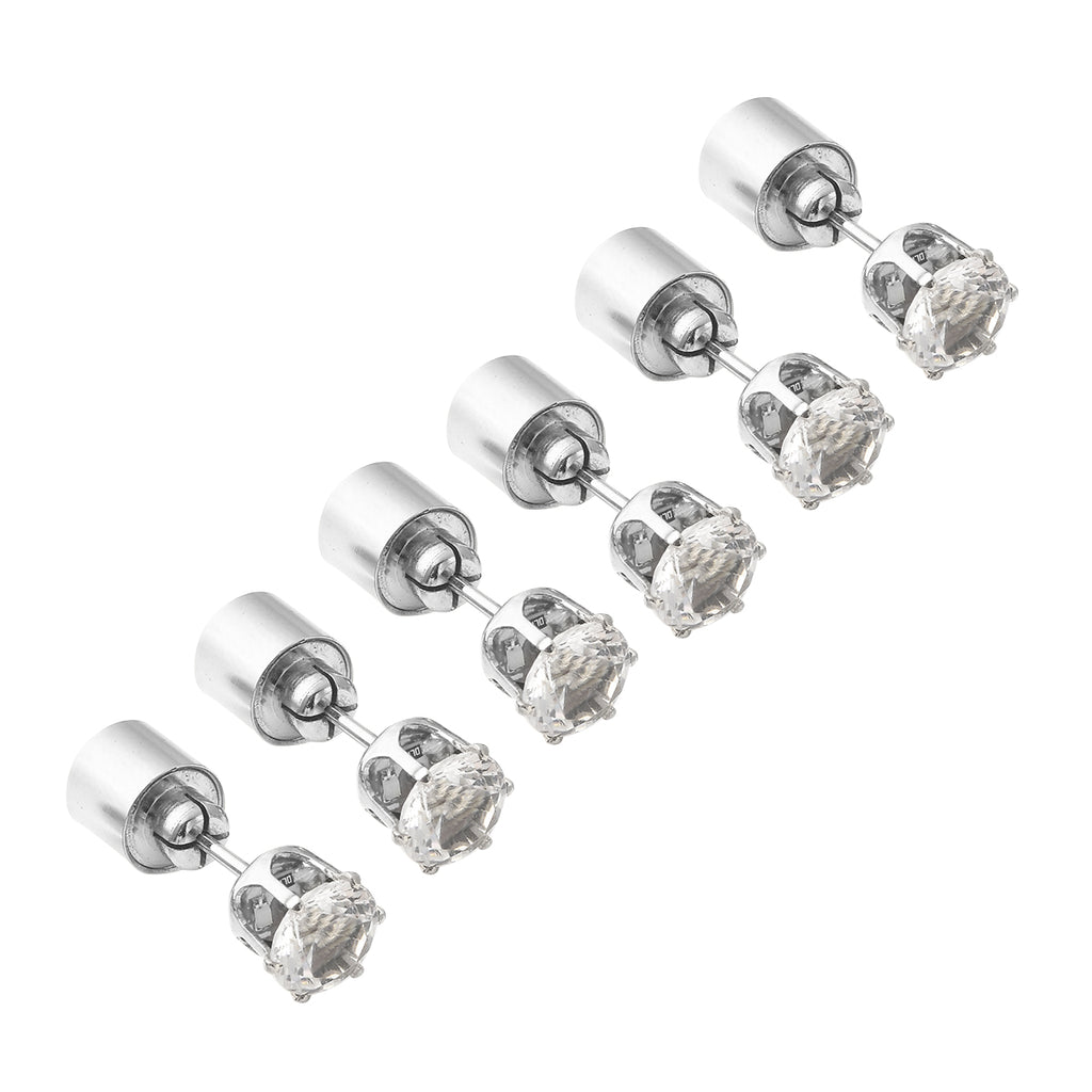 3er- Set Kristall LED-Lichter (Weiß, Rubinrot und Saphirblau) Ohrstecker Messing
