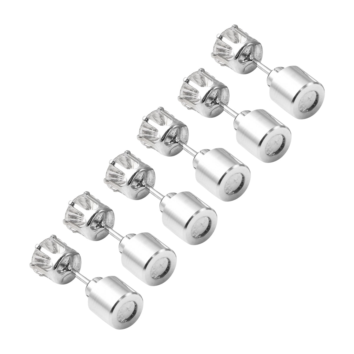3er- Set Kristall LED-Lichter (Weiß, Rubinrot und Saphirblau) Ohrstecker Messing