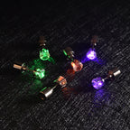 3er- Set Kristall LED-Lichter (Grün, Violett und Orange) Ohrstecker Messing
