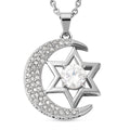 Weißer Zirkonia Anhänger mit Kette 60 cm Edelstahl ca. 3,00 ct