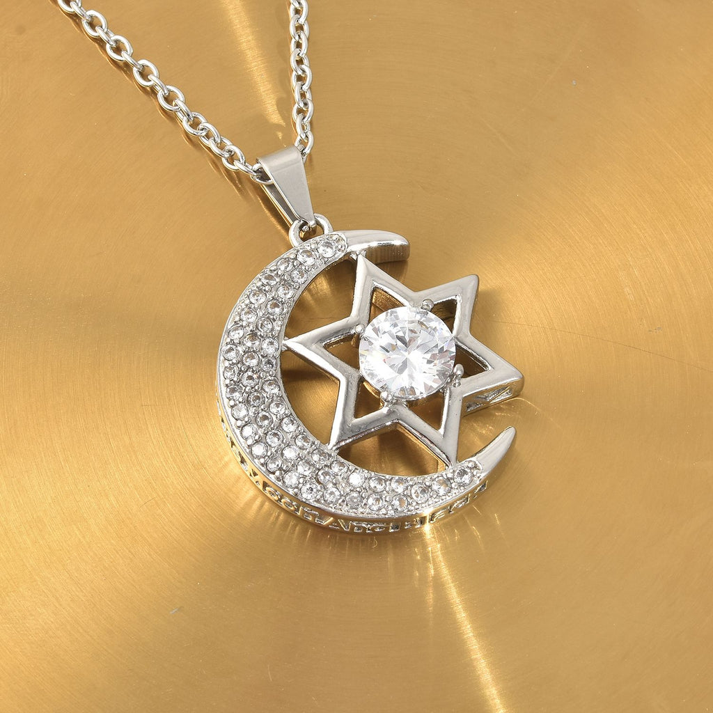 Weißer Zirkonia Anhänger mit Kette 60 cm Edelstahl ca. 3,00 ct
