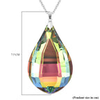 Glas Anhänger mit Kette, Grün Tropfen, Edelstahl ca. 240.00 ct