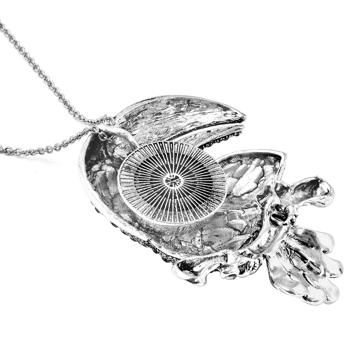 Mehrfarbige Kristall Papagei-Brosche, Anhänger mit Kette, ca. 60 cm, silberfarben ca. 4,00 ct