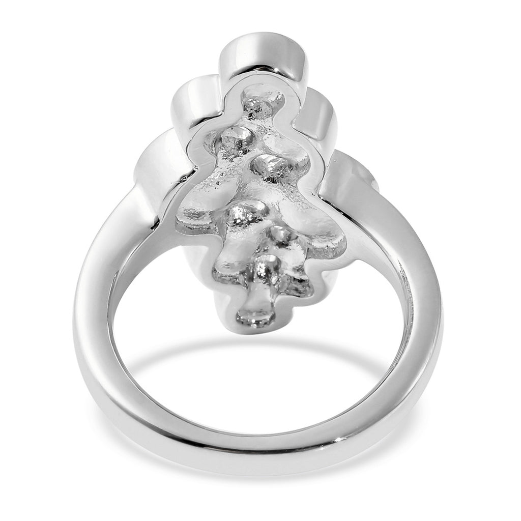 2er- Set grüner Kristall-Ring und Anhänger mit Kette, ca. 50 cm, Edelstahl