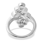 2er- Set grüner Kristall-Ring und Anhänger mit Kette, ca. 50 cm, Edelstahl