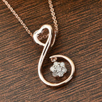 Diamant-Anhänger mit Kette, 50 cm, 925 Silber Roségold Vermeil ca. 0.10 ct