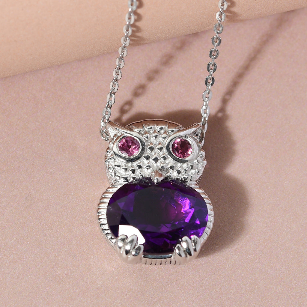 Lusaka Amethyst und Rhodolith Granat-Anhänger, ca. 4,72 ct