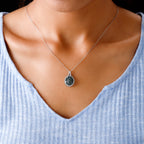 Alexandrit und Zirkon Anhänger mit Silberkette 50 cm 925 Silber platiniert ca. 2,02 ct