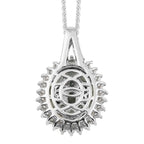 Alexandrit und Zirkon Anhänger mit Silberkette 50 cm 925 Silber platiniert ca. 2,02 ct