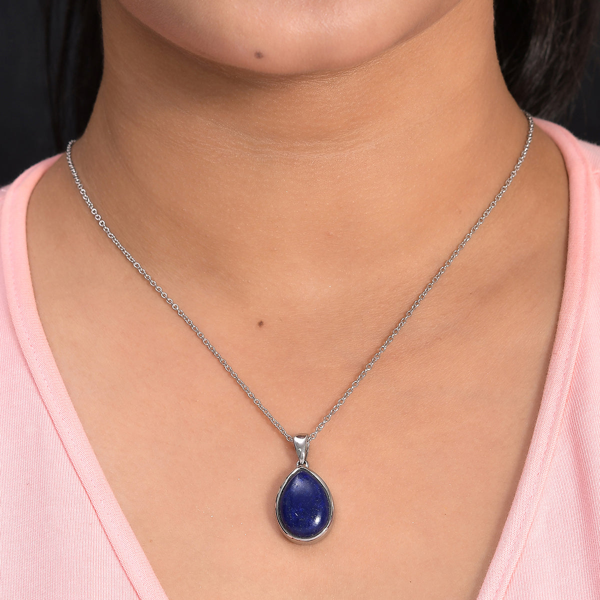 Lapislazuli Anhänger mit Kette ca. 11,33 ct
