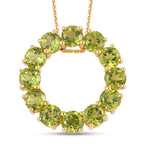 Natürlicher Peridot Anhänger mit Silberkette ca. 50 cm 925 Silber vergoldet ca. 6,00 ct