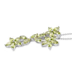 Natürlicher Peridot-Anhänger mit Kette, 50 cm, 925 Silber platiniert ca. 5,68 ct