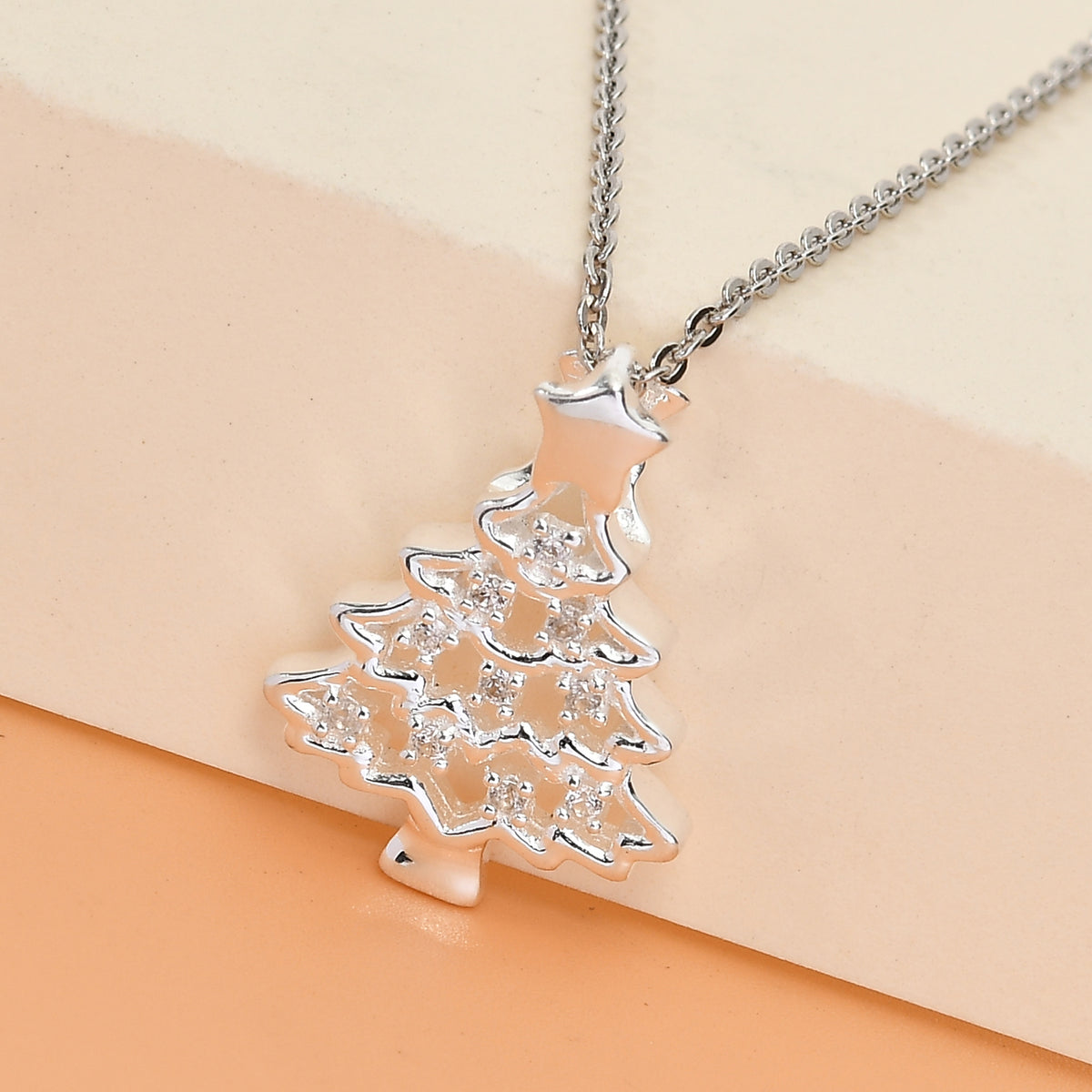 Natürlicher Weißer Zirkon Anhänger mit Boxkette ca. 50 cm 925 Silber platiniert ca. 0,08 ct