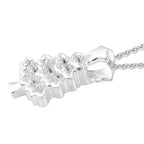 Natürlicher Weißer Zirkon Anhänger mit Boxkette ca. 50 cm 925 Silber platiniert ca. 0,08 ct
