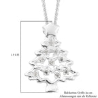 Natürlicher Weißer Zirkon Anhänger mit Boxkette ca. 50 cm 925 Silber platiniert ca. 0,08 ct