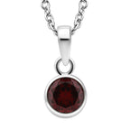 2er Set - Roter Granat-Anhänger mit Kette und Ohrringe, 925 Silber Edelstahl, ca. 3.48 ct