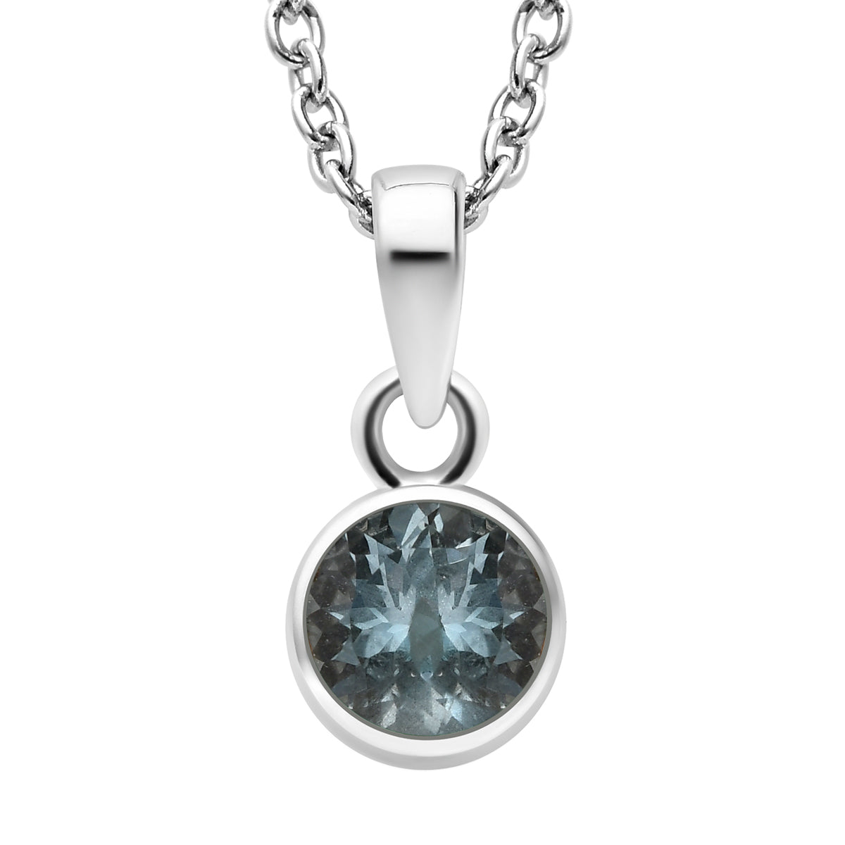 Aquamarin-Anhänger und Ohrringe aus 925 Silber, mit Kette aus Edelstahl ca. 2,45 ct