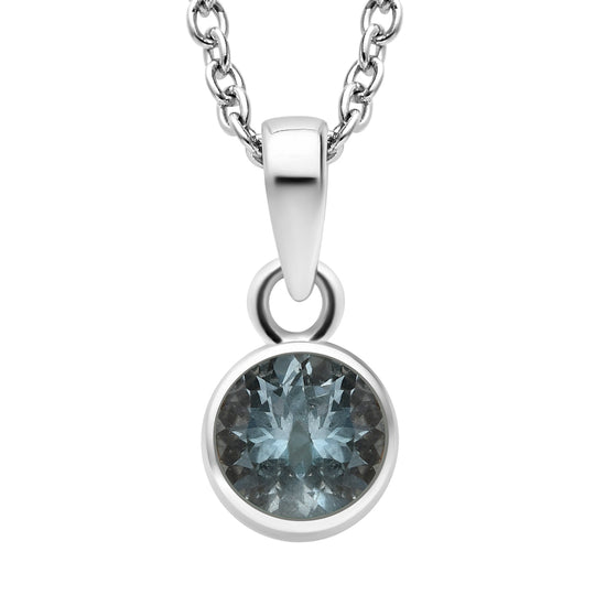 Aquamarin-Anhänger und Ohrringe aus 925 Silber, mit Kette aus Edelstahl ca. 2,45 ct