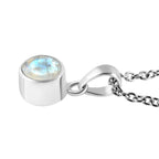 Regenbogen Mondstein-Anhänger und Ohrringe aus 925 Silber, mit Kette aus Edelstahl ca. 2,76 ct