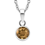 Citrin-Anhänger mit Kette und Ohrringe, 925 Silber Edelstahl, ca. 2.58 ct