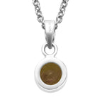 Citrin-Anhänger mit Kette und Ohrringe, 925 Silber Edelstahl, ca. 2.58 ct