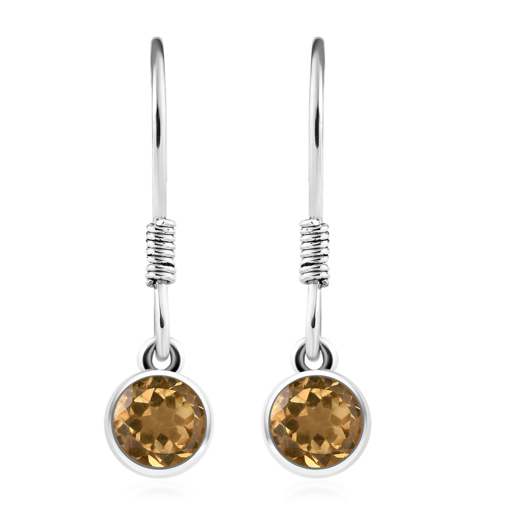 Citrin-Anhänger mit Kette und Ohrringe, 925 Silber Edelstahl, ca. 2.58 ct