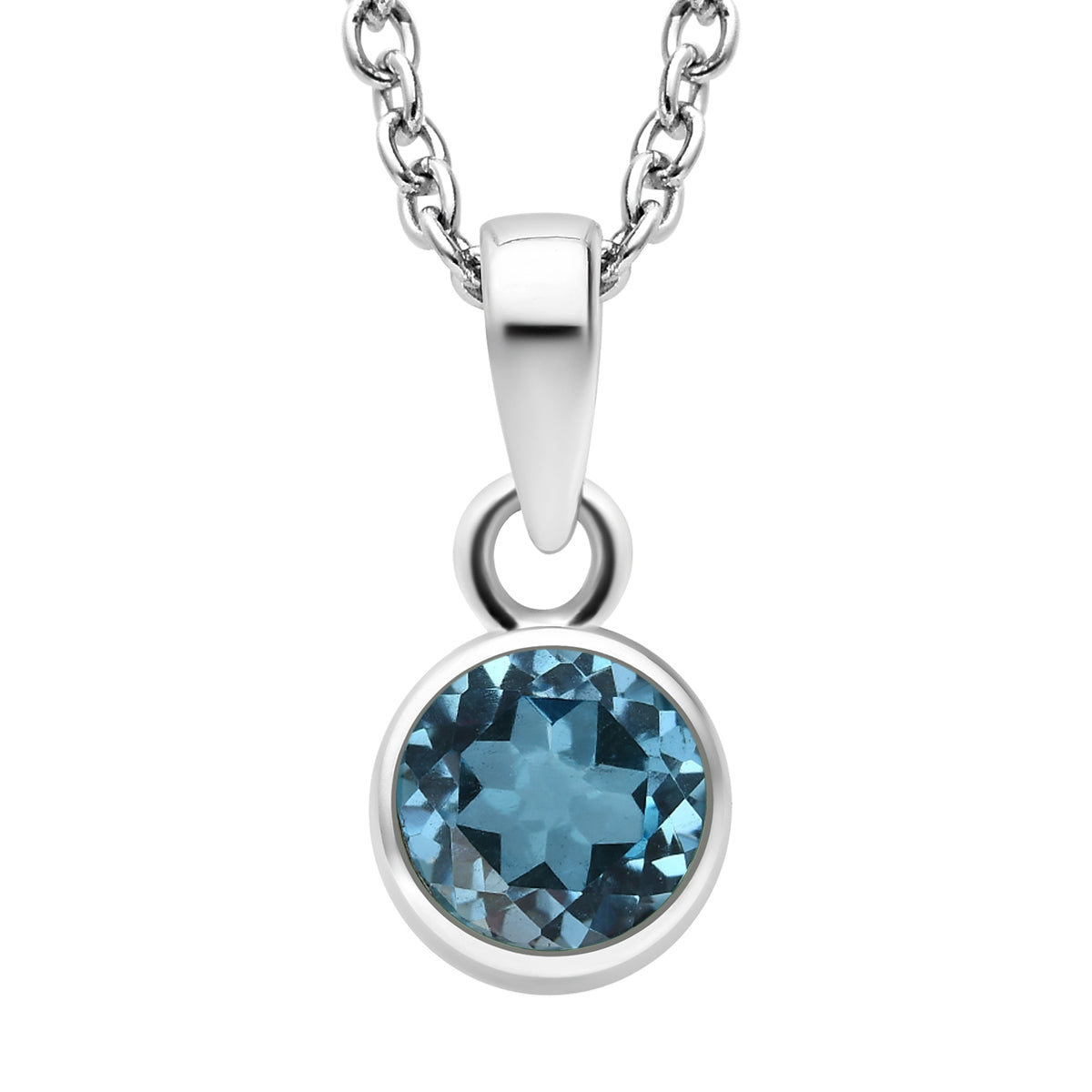 Schweizer Blautopas-Anhänger und Ohrringe aus 925 Silber, mit Kette aus Edelstahl ca. 3.56 ct