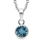 Schweizer Blautopas-Anhänger und Ohrringe aus 925 Silber, mit Kette aus Edelstahl ca. 3.56 ct