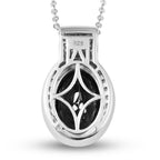 Elite Shungit und Zirkon Anhänger mit Silberkette ca. 50 cm 925 Silber platiniert ca. 4,55 ct
